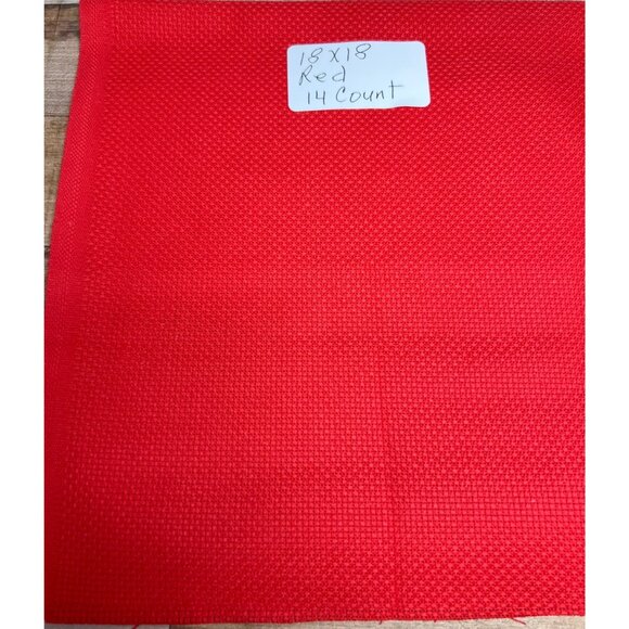 14 Count Red Aida Cloth Cross Stitch Fabric 18"x18" - Picture 1 of 2